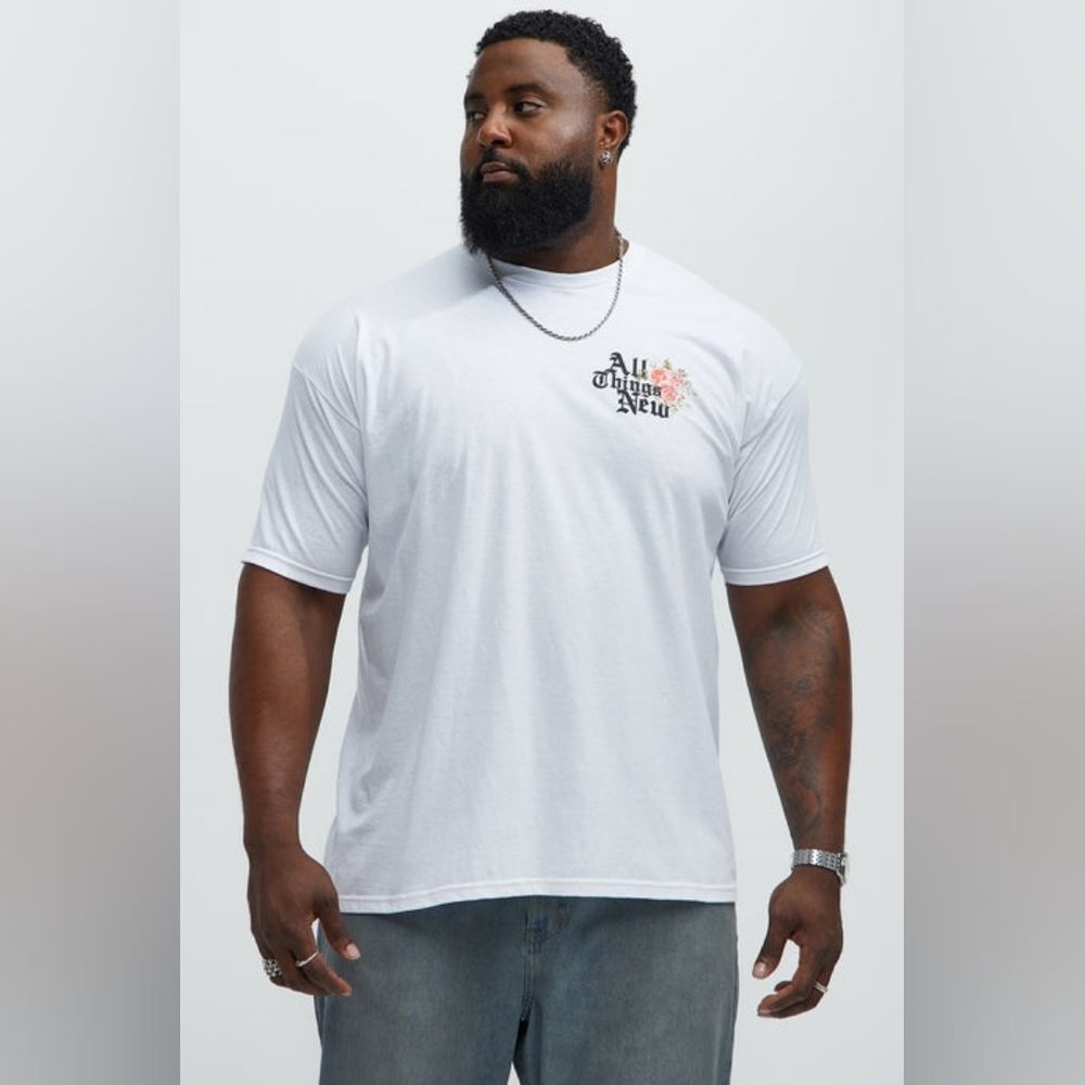 Graphic All Things New Short Sleeve White Tee - Picture 2 of 5